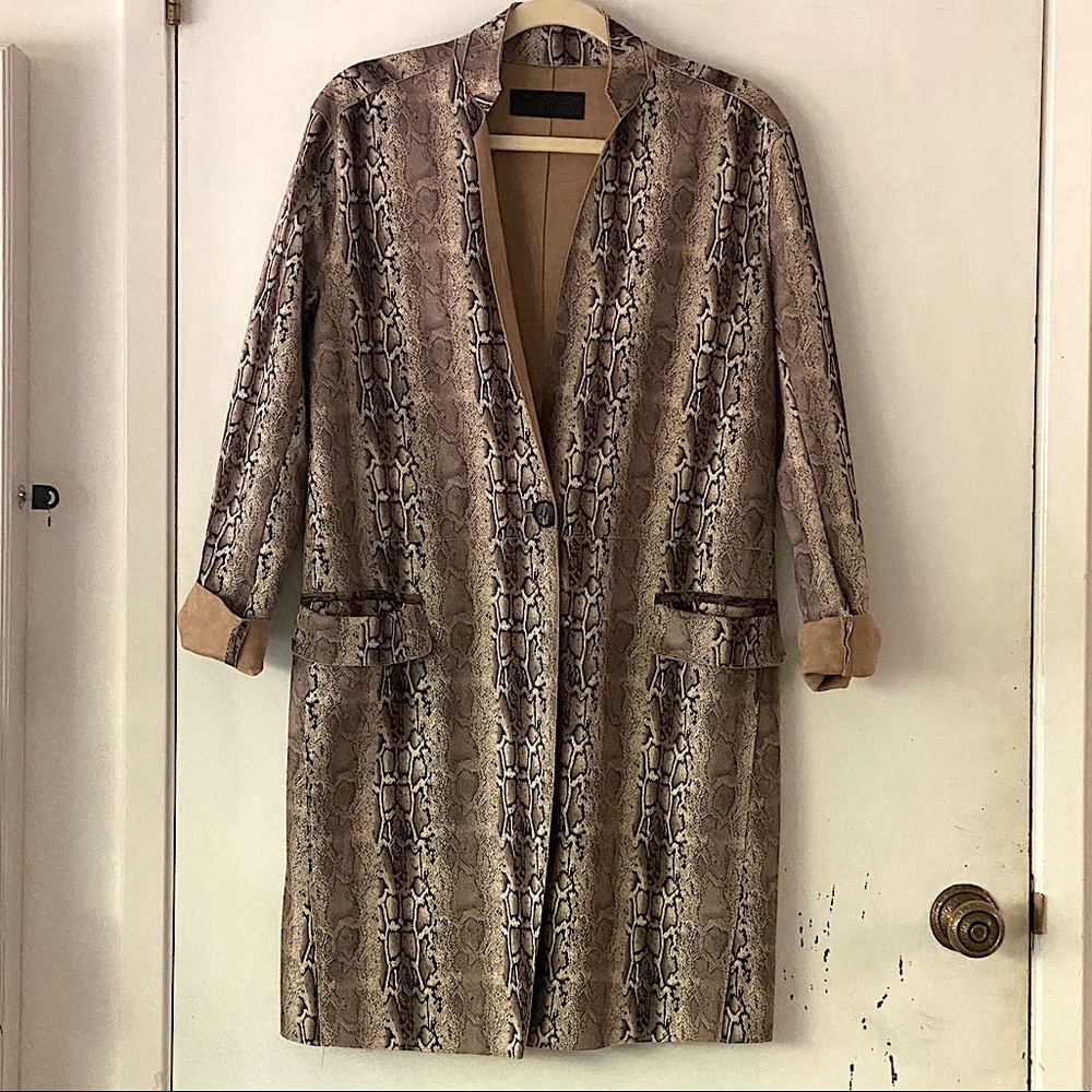Blank NYC suede faux snakeskin trench coat jacket - Picture 1 of 8